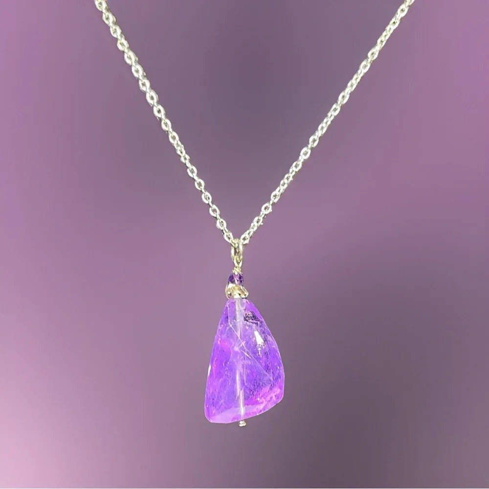 Genuine Amethyst Pendant Necklace!